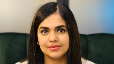 Close up of Roma Malik, head and shoulders shot