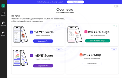 A screenshot of the mEYE Suite platform which integrates three different modules
