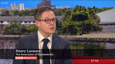 Henry Leonard on the BBC Breakfast sofa discussing the Don’t Swerve a Sight