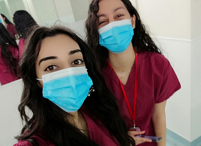 Aniqa wearing a mask