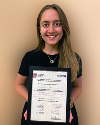 Josie with award
