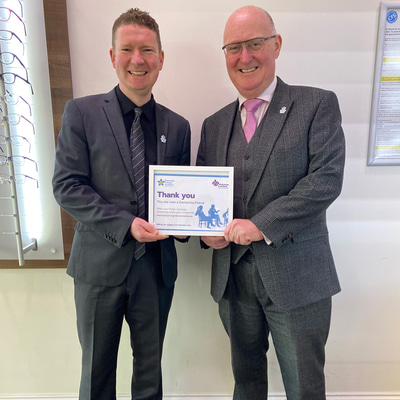 Stephen and Eamonn hold a Dementia Friends certificate 