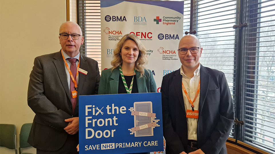 Jess Brown Fuller, MP, Peter Hampson, AOP Clinical and Policy Director