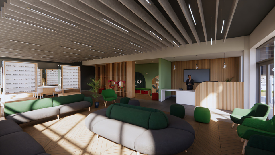 A design of the welcome and reception area
