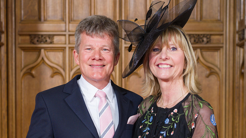 Robert Nolan, with wife Louise, at the ceremony