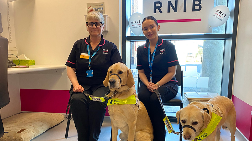 Eye Care Liaison Officers Mary Hall (left) and Jo Hewitson (right) in the new ECLO room at Sunderland Specialist Eye Hospital