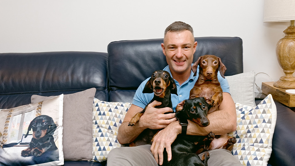 Retallic’s Nottingham home contains a variety of dachshund-themed items, including a cushion cover, mug and a sign reading ‘All you need is love and a dachshund’