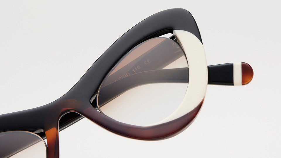 Black, white and tortoise shell coloured Cubitts frames, called Moray
