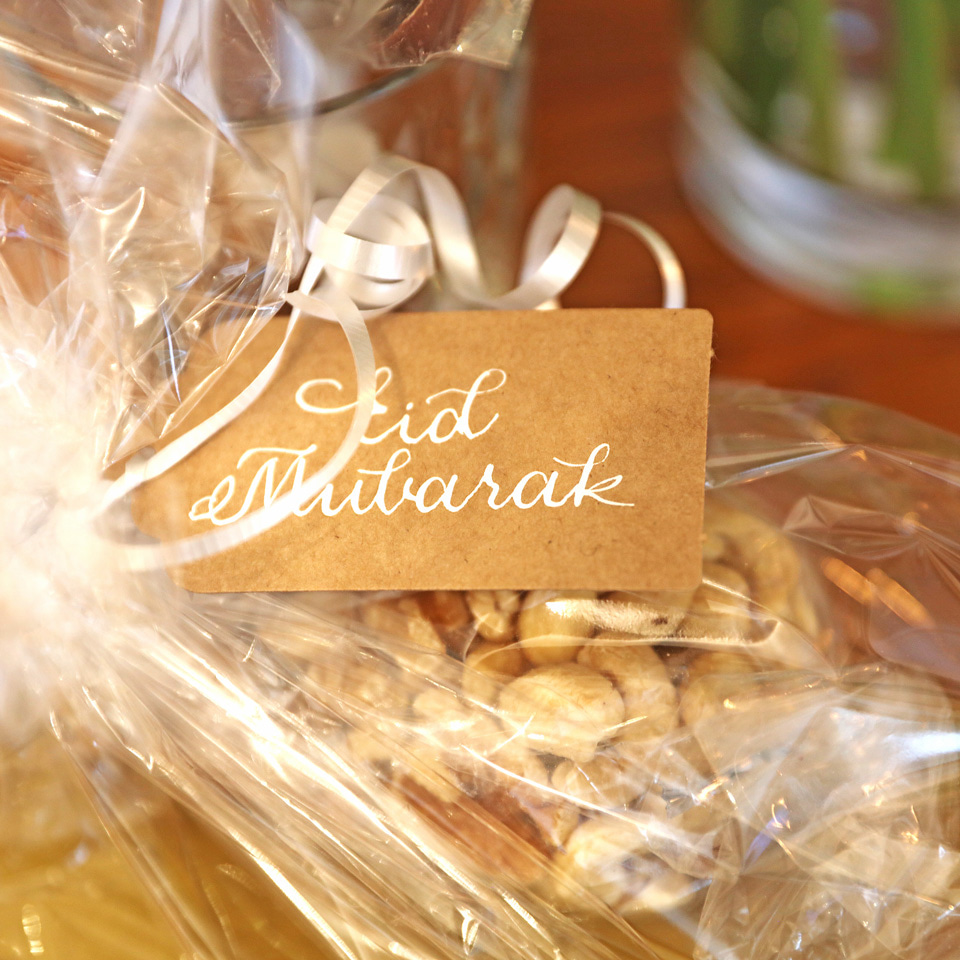 Gifts prepared to share in celebration of Eid.