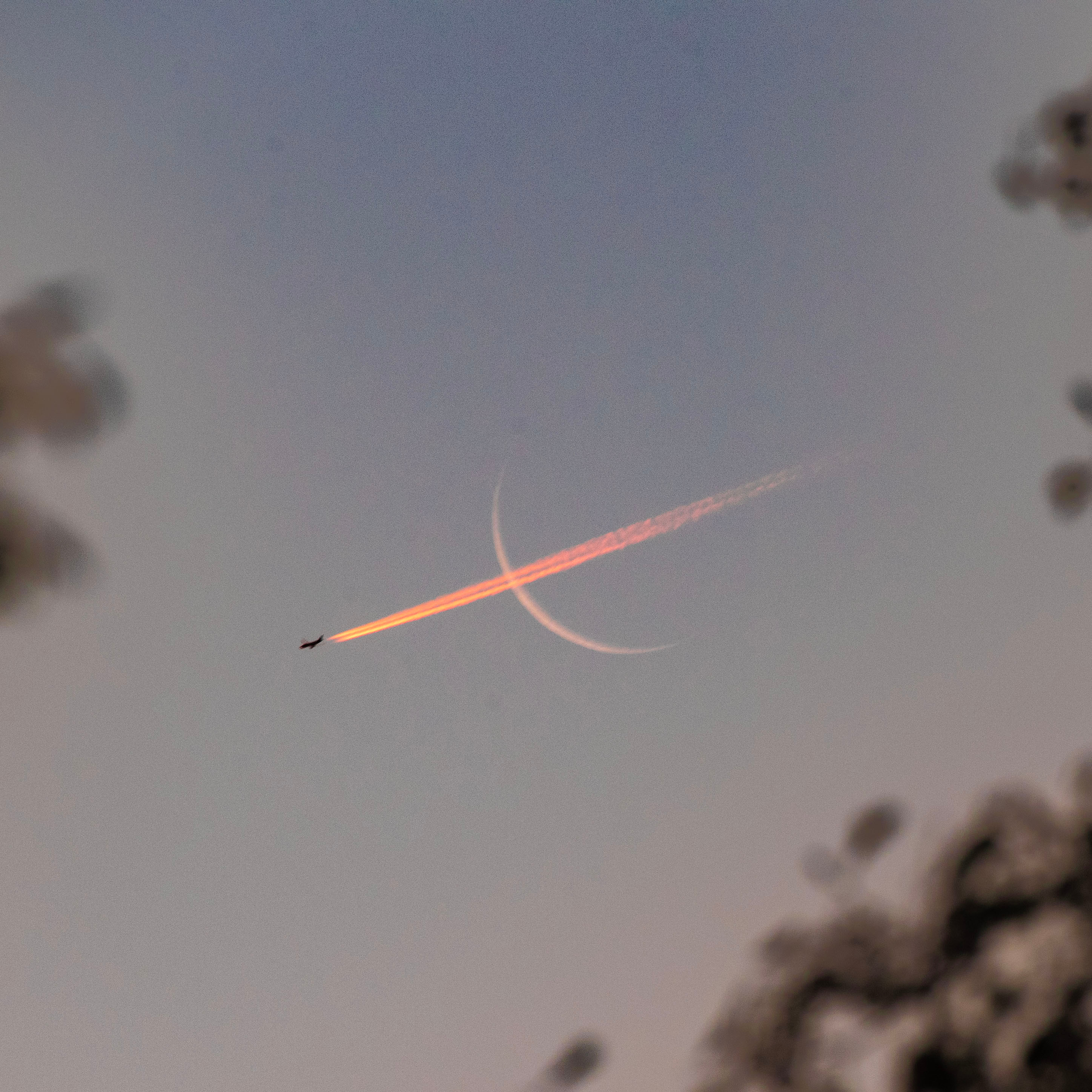 moon and plane