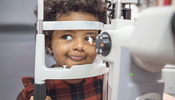 Child having an eye examination