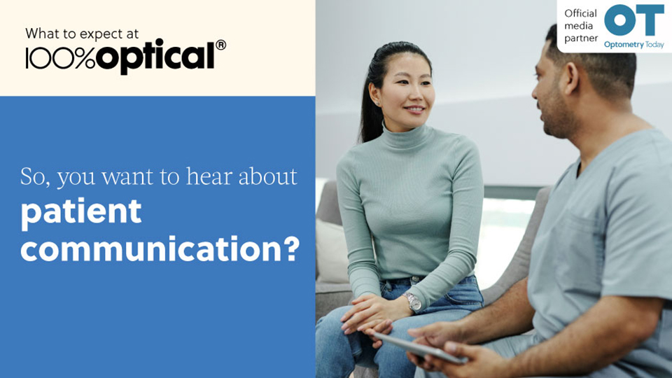 A patient in conversation with a practitioner in a waiting room