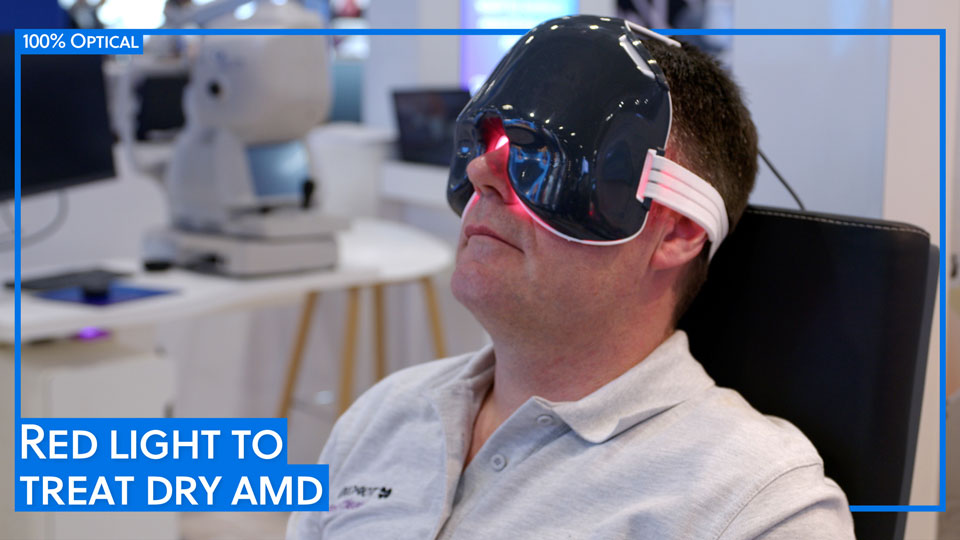 Fergal demonstrates the eye-light mask