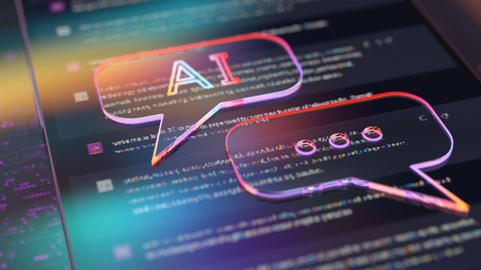 Black screen showing an AI chatbot 