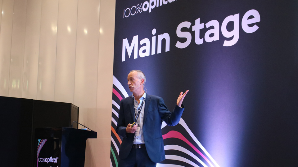 Paul Chapman-Hatchett speaking at 100% Optical