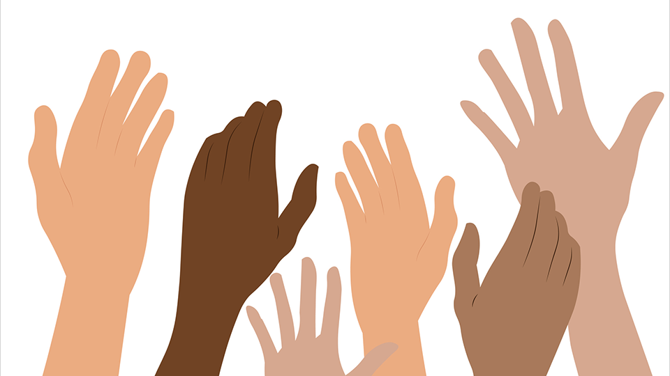 Illustration of connected hands 