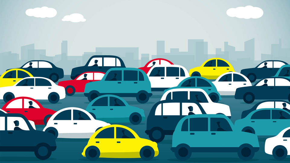Illustration of cars on a road