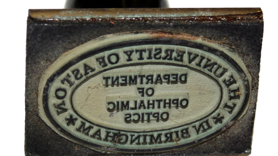 An ink stamp for the Department of Ophthalmic Optics