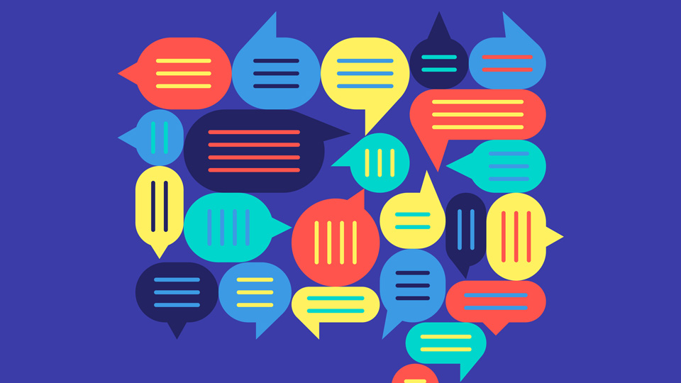 Illustration of multiple speech marks