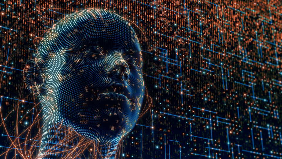 Illustration of a large language model with a head