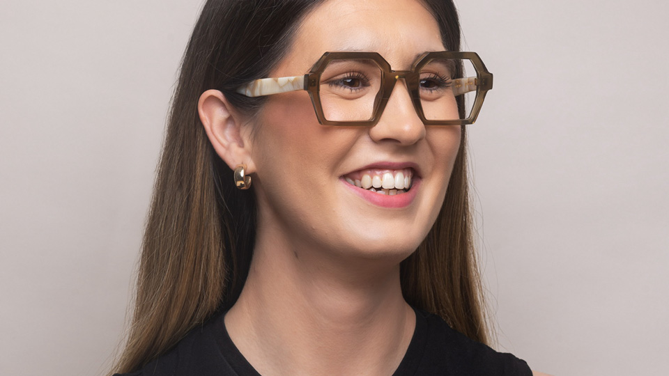 Francesca Oak, dispensing assistant at Gower Opticians and founder of Frankies Eyewear