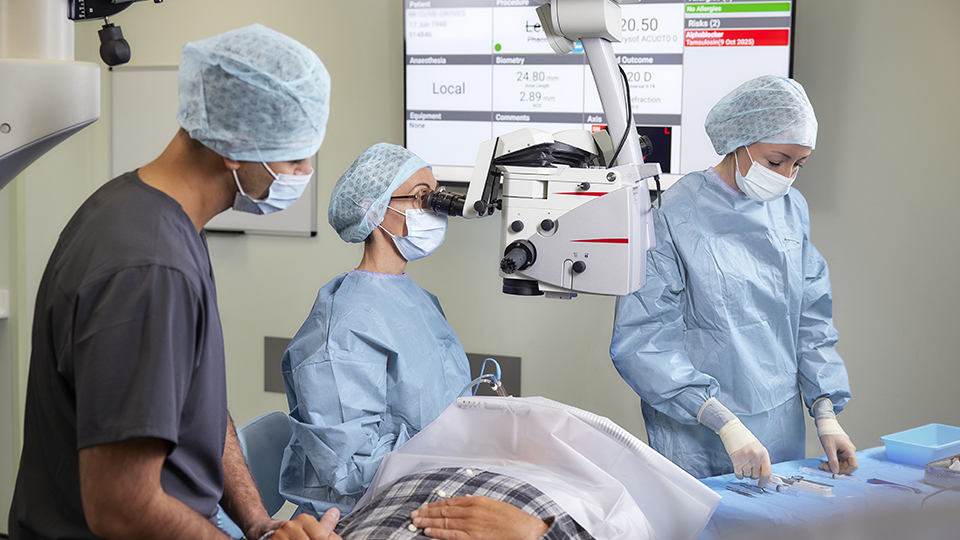 Cataract operation taking place at Newmedica