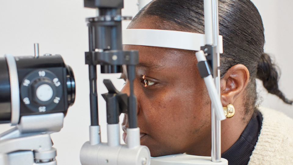 A person having a sight test