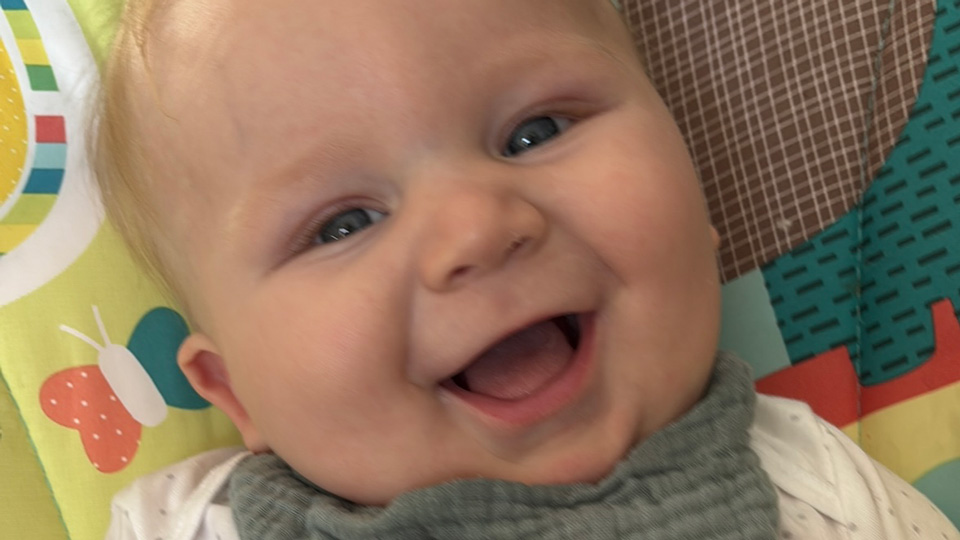 Freddie Underhay, a newborn baby whose retinitis pigmentosa was picked up through the Generation Study