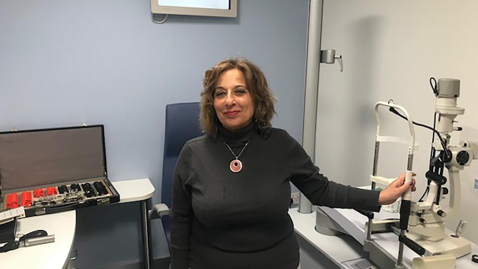 Mitra Sabet in a testing room on her last day in practice