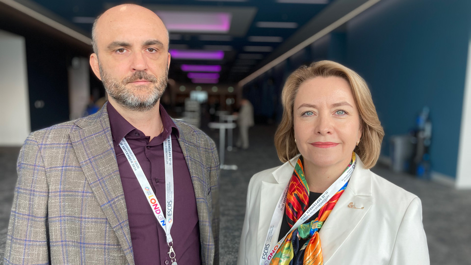 Nadiia Ulianova and Igor Khramov at the European Society of Cataract and Refractive Surgeons Congress
