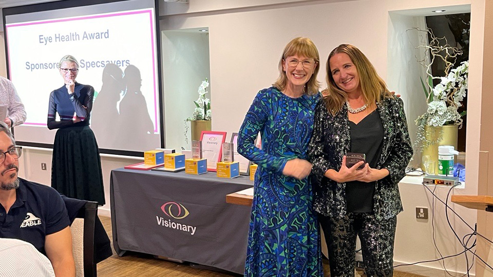 Philippa and Kirstie stand together with the Visionary award