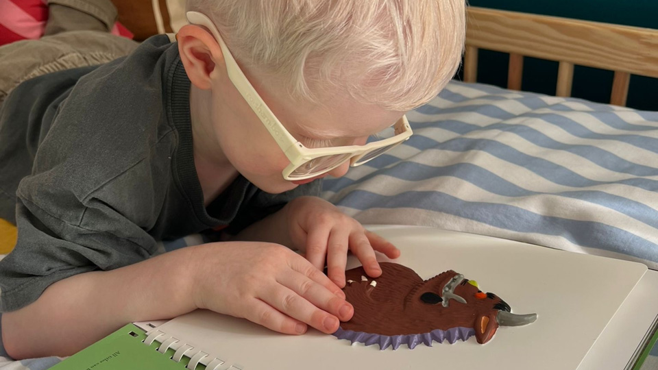 A children making a picture of the Gruffalo