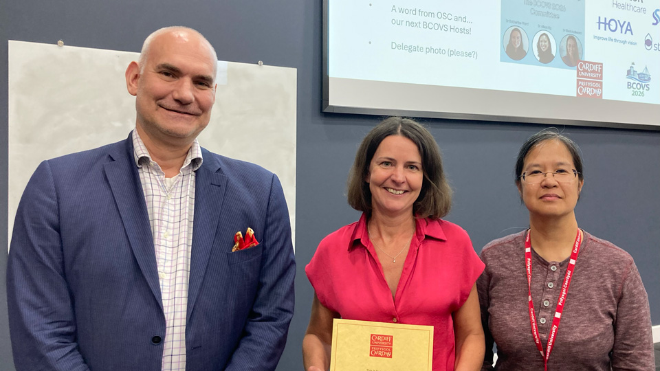 Winner of best overall talk at the British Congress of Optometry and Vision Science, Claire Nollett