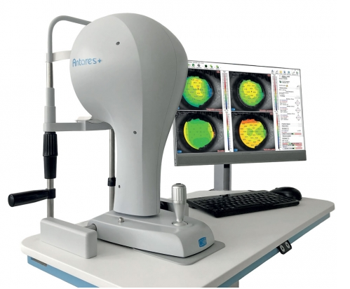 A white topographer device