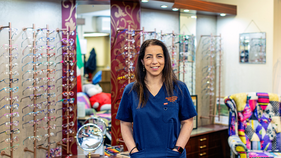 Francesca Fulgoni at her practice Fulgoni Opticians 