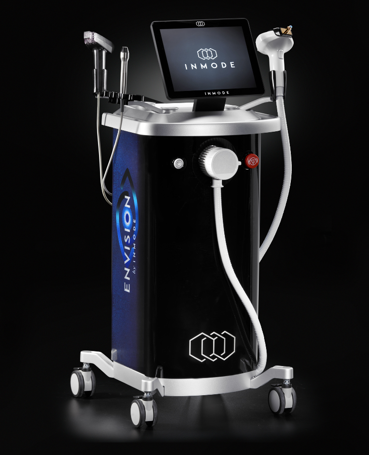 A sleek device with several attachments for dry eye treatments