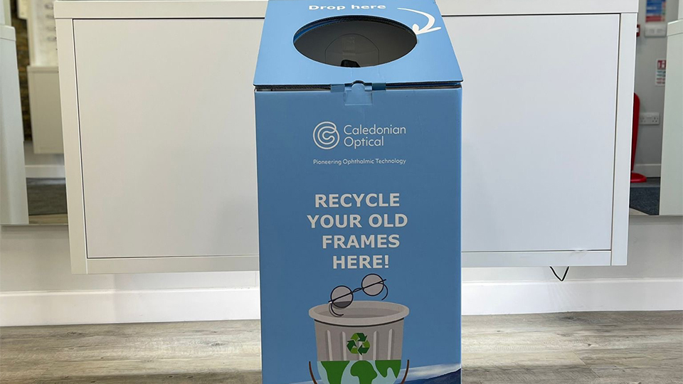A box for recycling spectacle frames