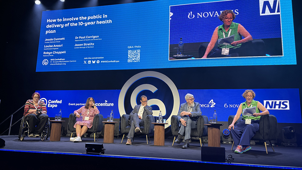 Panelists on stage at the NHS Expo 2025