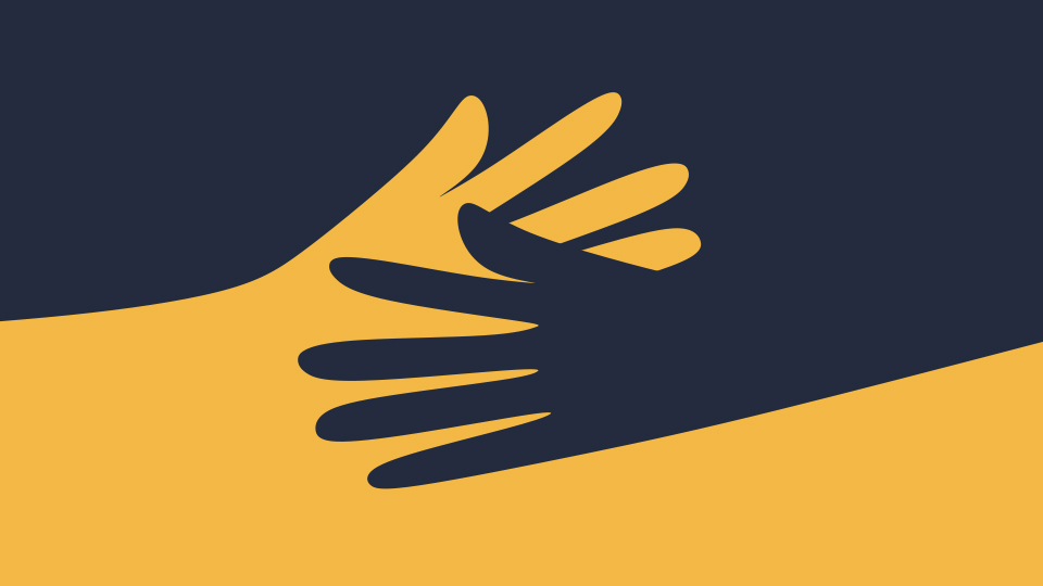 Illustration of two hands embraced