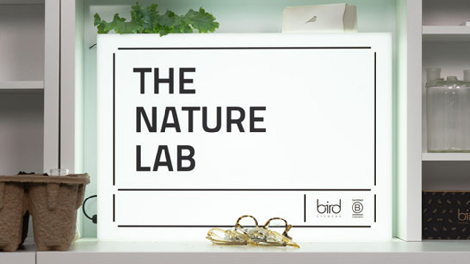 A white screen reads ‘Nature Lab’ 