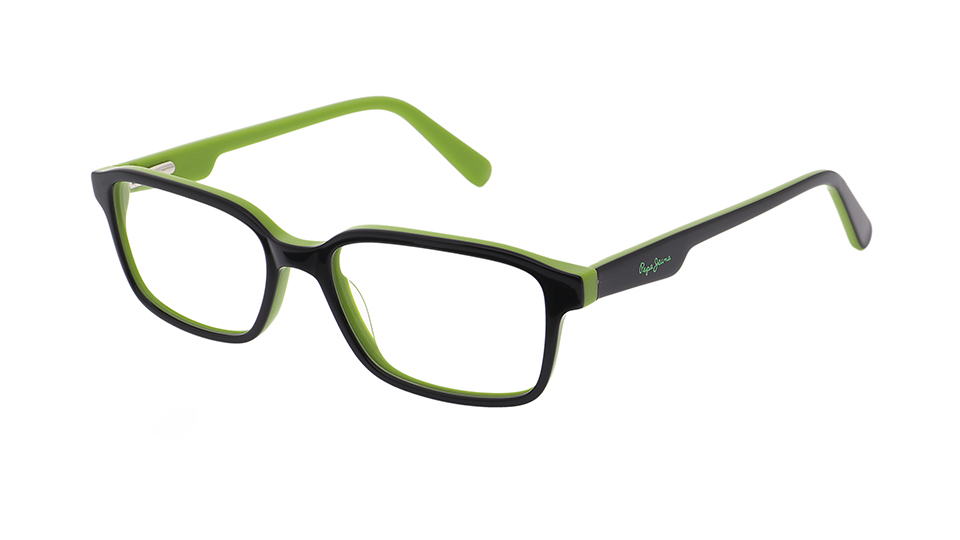 A double layered frame the front layer is black and the inside is a lime green