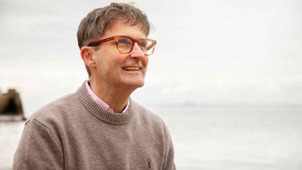 David Cummins photographed at a Fife beach