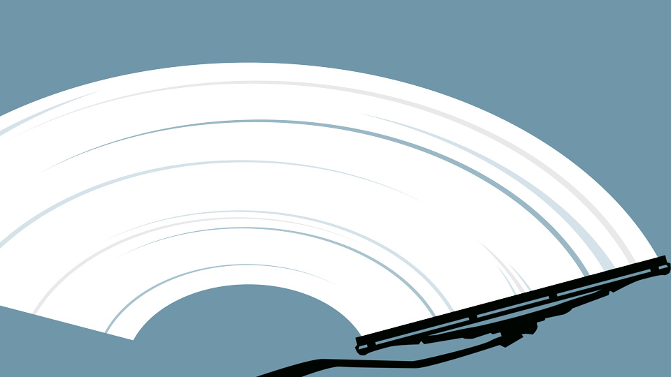 Illustration of a car windscreen and windscreen wiper