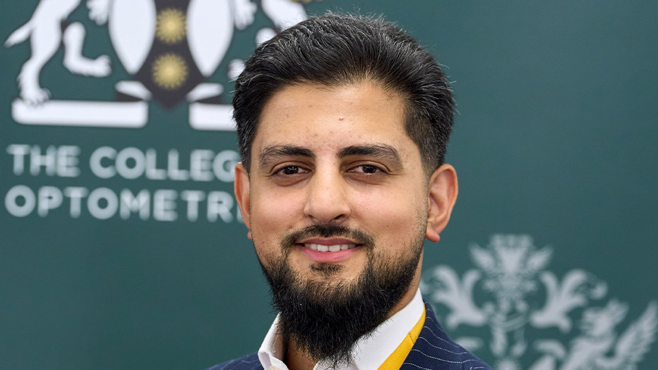 Hassnain Safdar, vice president of the College of Optometrists