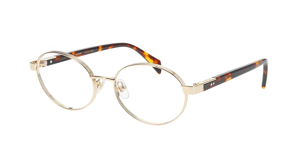 Gold metal oval frames with tortoishell arms