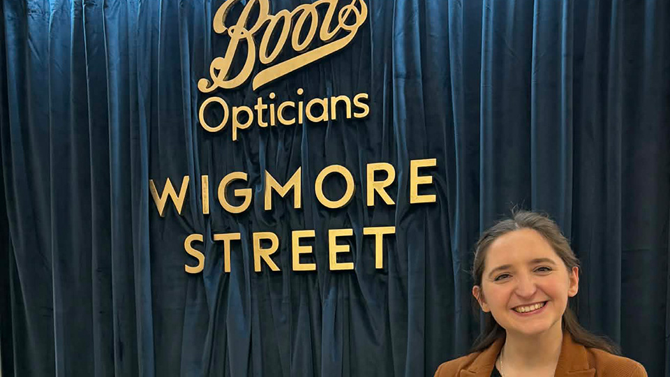 Kimberely Young standing in Boots Wigmore Street