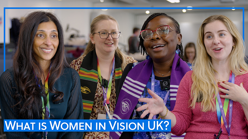 Women in Vision UK representatives, Dr Bethany Higgins, Dr Dillys Amega, Sri Gore and Megan Vaughan