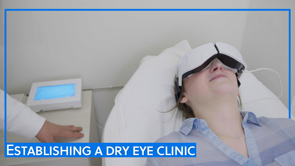 Kimmy Young laying down having a dry eye treatment