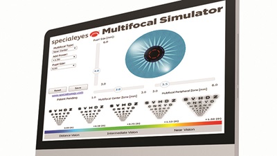 Six Six Specialeyes multifocal simulator of desktop computer screen