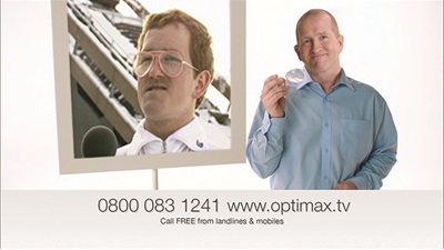 A still from the Optimax advert with Eddie the Eagle